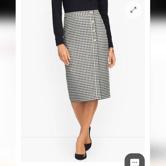 Classic 40s Style Black and White Checkered High Waist  Skirt By Laura Size 8 - Picture 7 of 9